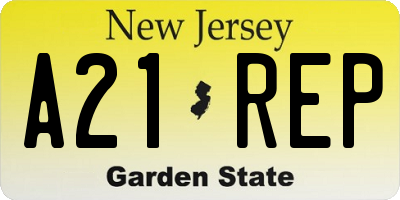 NJ license plate A21REP
