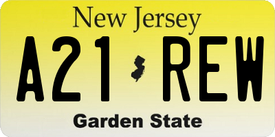 NJ license plate A21REW