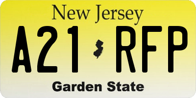 NJ license plate A21RFP