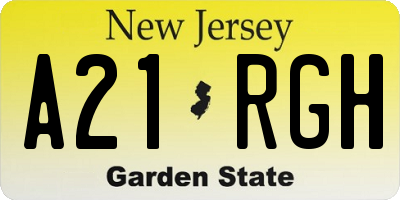NJ license plate A21RGH