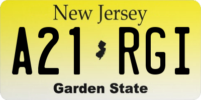 NJ license plate A21RGI