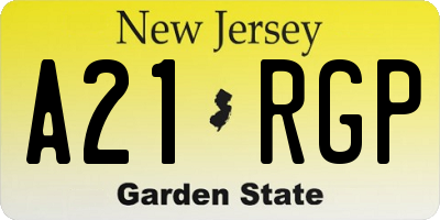 NJ license plate A21RGP