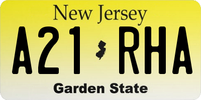 NJ license plate A21RHA