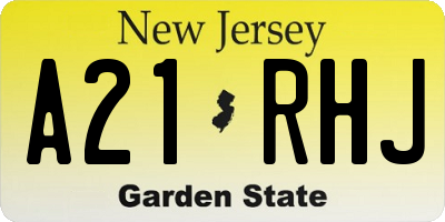 NJ license plate A21RHJ