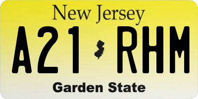NJ license plate A21RHM