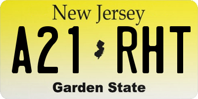 NJ license plate A21RHT