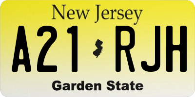 NJ license plate A21RJH