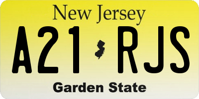 NJ license plate A21RJS
