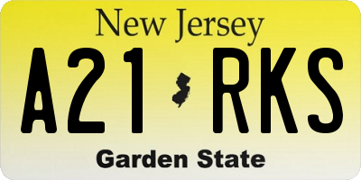 NJ license plate A21RKS