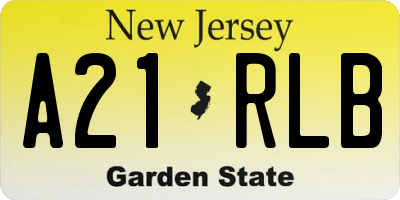 NJ license plate A21RLB