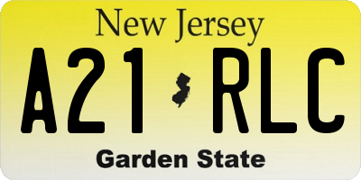 NJ license plate A21RLC