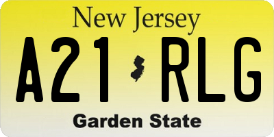 NJ license plate A21RLG