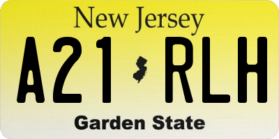 NJ license plate A21RLH