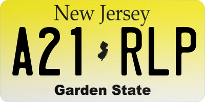 NJ license plate A21RLP