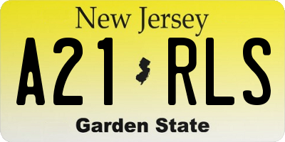 NJ license plate A21RLS