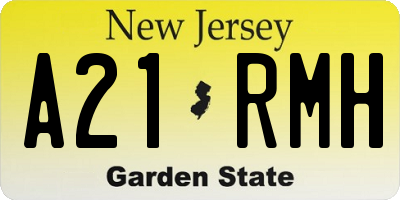 NJ license plate A21RMH