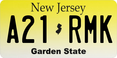 NJ license plate A21RMK