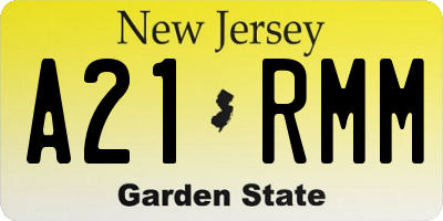 NJ license plate A21RMM