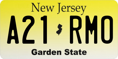 NJ license plate A21RMO