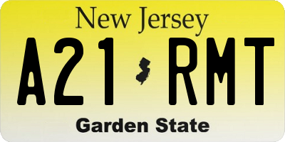 NJ license plate A21RMT