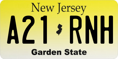 NJ license plate A21RNH