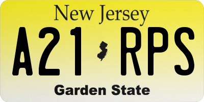 NJ license plate A21RPS