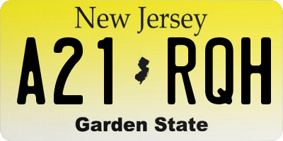 NJ license plate A21RQH
