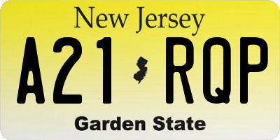NJ license plate A21RQP