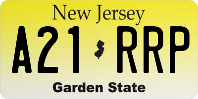 NJ license plate A21RRP