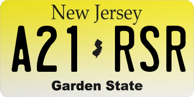 NJ license plate A21RSR
