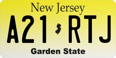 NJ license plate A21RTJ