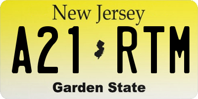 NJ license plate A21RTM