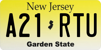 NJ license plate A21RTU