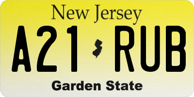NJ license plate A21RUB