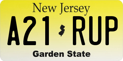 NJ license plate A21RUP