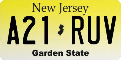 NJ license plate A21RUV