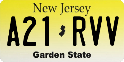 NJ license plate A21RVV