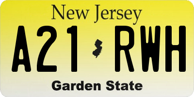 NJ license plate A21RWH