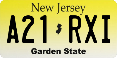 NJ license plate A21RXI