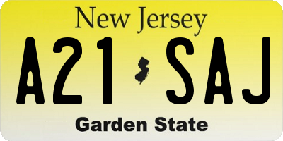 NJ license plate A21SAJ