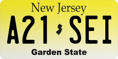 NJ license plate A21SEI