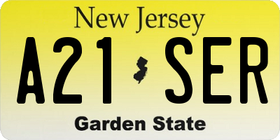 NJ license plate A21SER