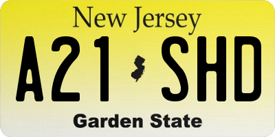 NJ license plate A21SHD