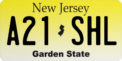 NJ license plate A21SHL