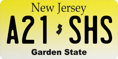 NJ license plate A21SHS