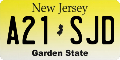 NJ license plate A21SJD