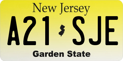 NJ license plate A21SJE