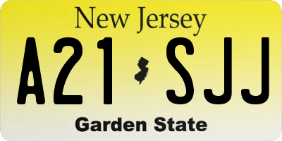 NJ license plate A21SJJ