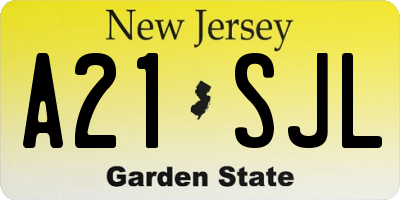 NJ license plate A21SJL
