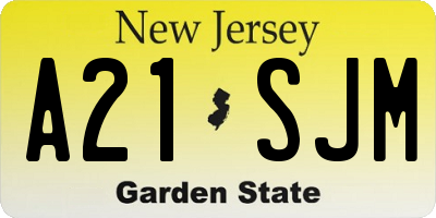 NJ license plate A21SJM